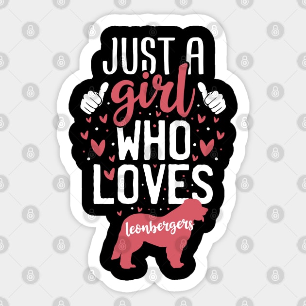 Just a Girl Who Loves Leonbergers Sticker by Tesszero